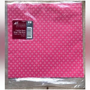 Vintage Pink White Dotted Print All Occasion Gift Wrap Cottage Core Barbiecore